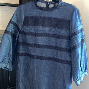 Denim & Lace shift dress